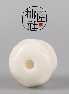 手工白菩提根无相珠 文玩多棱桶珠手作手串项链diy隔珠配珠配饰