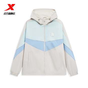 Xtep Sports Windbreaker Women's 2024 Spring New Contrast Color Loose Hooded Casual Jacket 976128150004