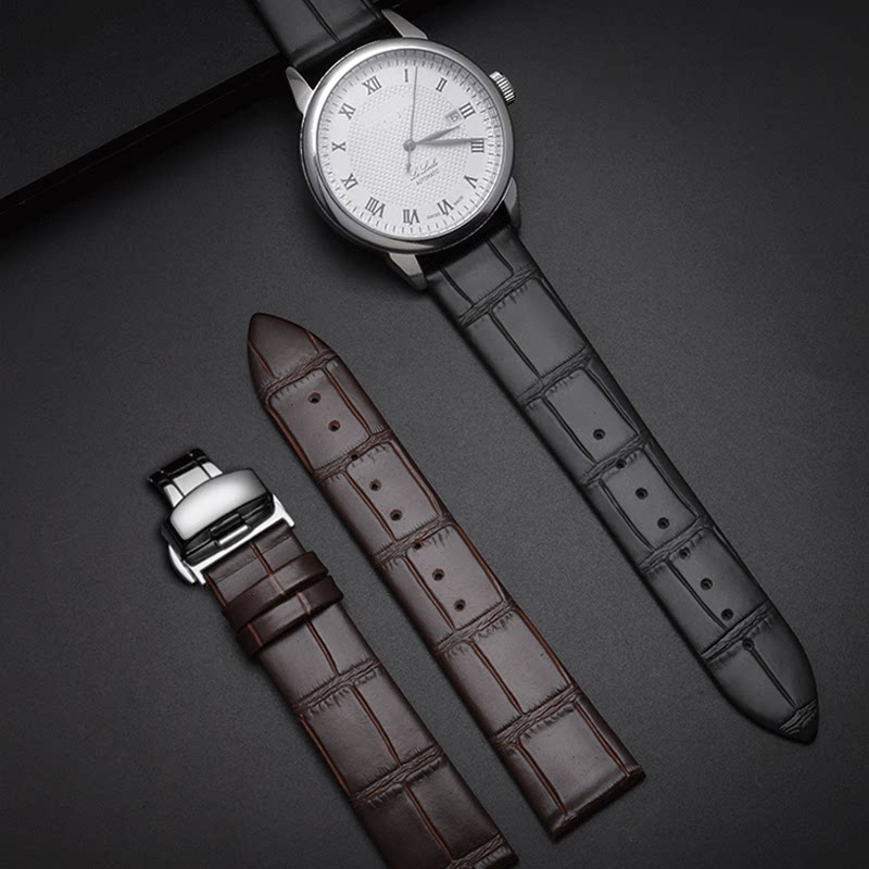 真皮男超薄浪琴卡西欧天王海鸥表带 tkn配件