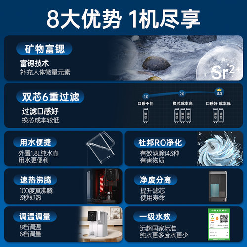 西屋净饮机家用即热式弱碱一体直饮水机台式净水器热水饮水机C5s - 图0