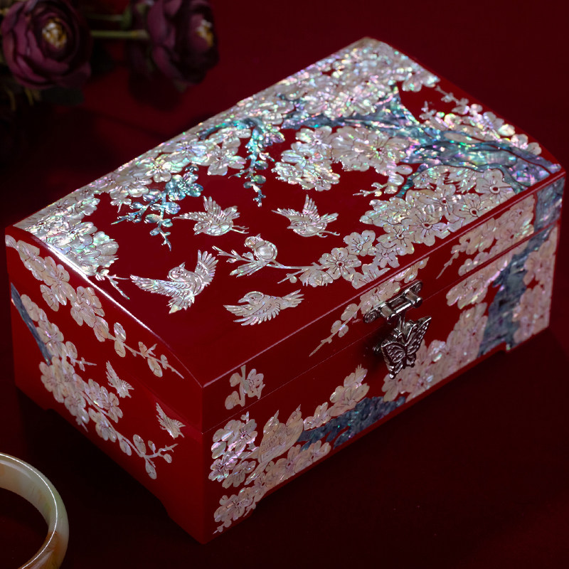 亚美龙螺钿漆器首饰盒公主结婚礼盒 亚美龙首饰盒