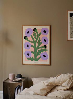 丹麦色块花卉原版装饰画