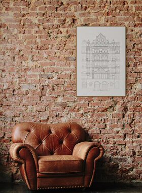 Studioromuu线条建筑装饰画