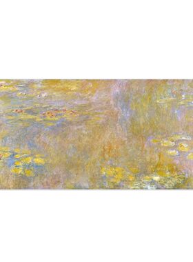 进口英国Rosenstiels莫奈monet睡莲黄色调原版装饰画Waterlilies