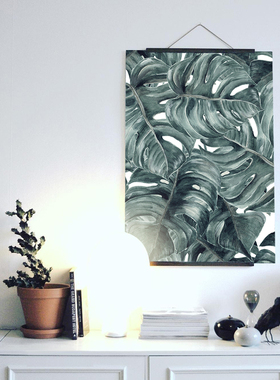 龟背竹绿色植物北欧风格装饰画