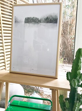 欧洲进口湖泊森林装饰画芯