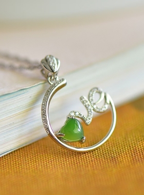 欧美田园风手绘珐琅釉蓝铃花圆环吊坠女生项链毛衣链送女朋友老婆