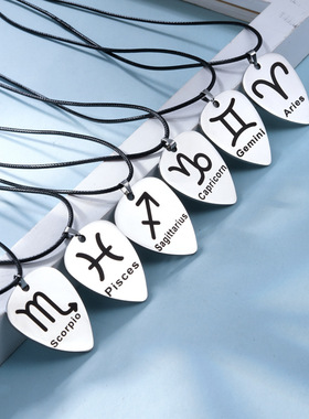 定制纯银吉他拨片项链