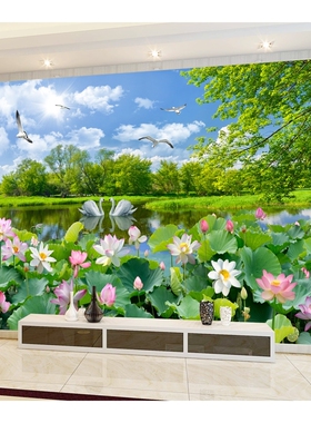 墙壁贴画3D立体风景壁纸贴纸自粘装饰画卧室客厅电视沙发背景墙画