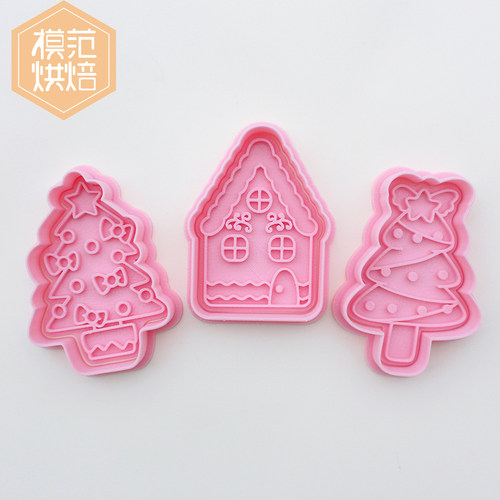 圣诞节雪人圣诞树姜饼人圣诞老人可爱卡通翻糖饼干烘焙模具 - 图2