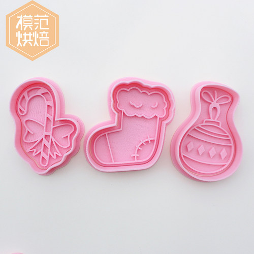 圣诞节雪人圣诞树姜饼人圣诞老人可爱卡通翻糖饼干烘焙模具 - 图1