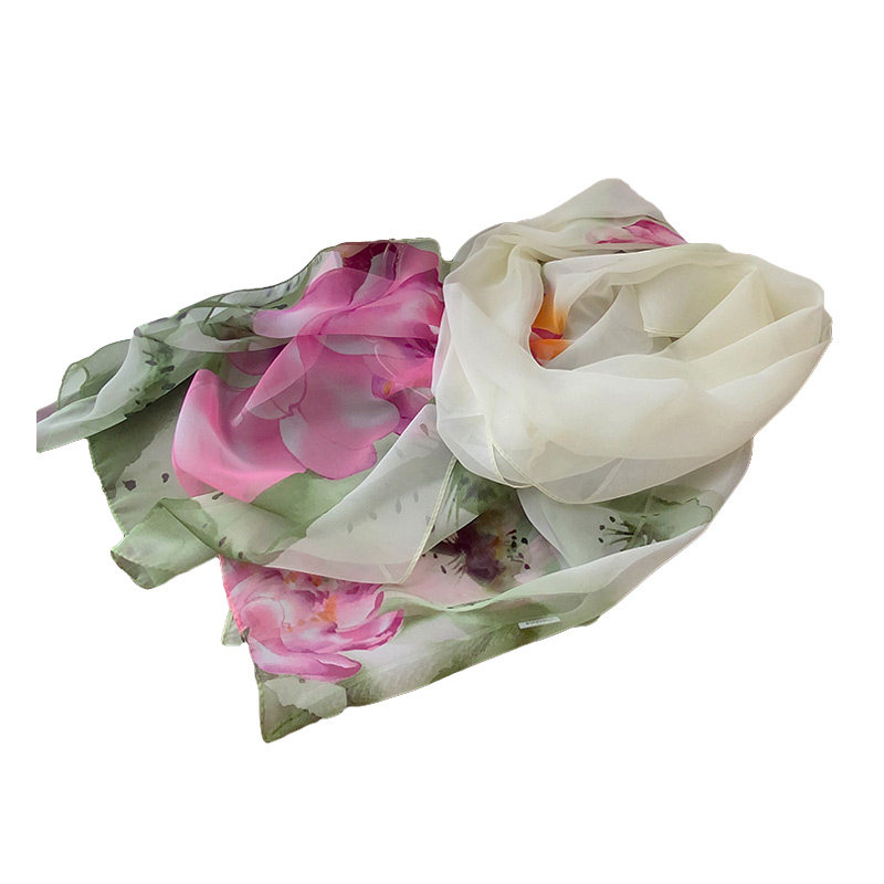 花色长条丝巾女春秋薄款时尚百搭乔其纱多色印花小纱巾防晒披肩,淘宝优惠券,粉丝福利购,淘宝优惠卷