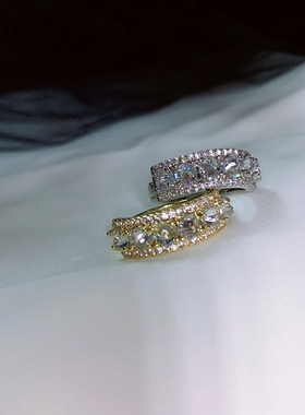 炸街的好看！轻奢满钻女开口戒指