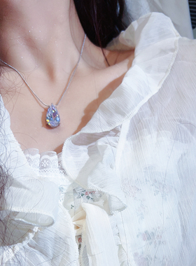 魅芽仙骨大气水滴锆石锁骨链