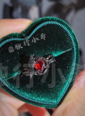 女生乙游二次元衍生乌鸦戒指