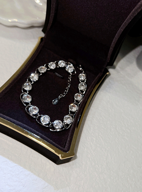 魅芽仙骨精致圆锆银色手链