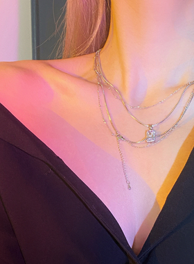 锁骨链毛衣链多层多层