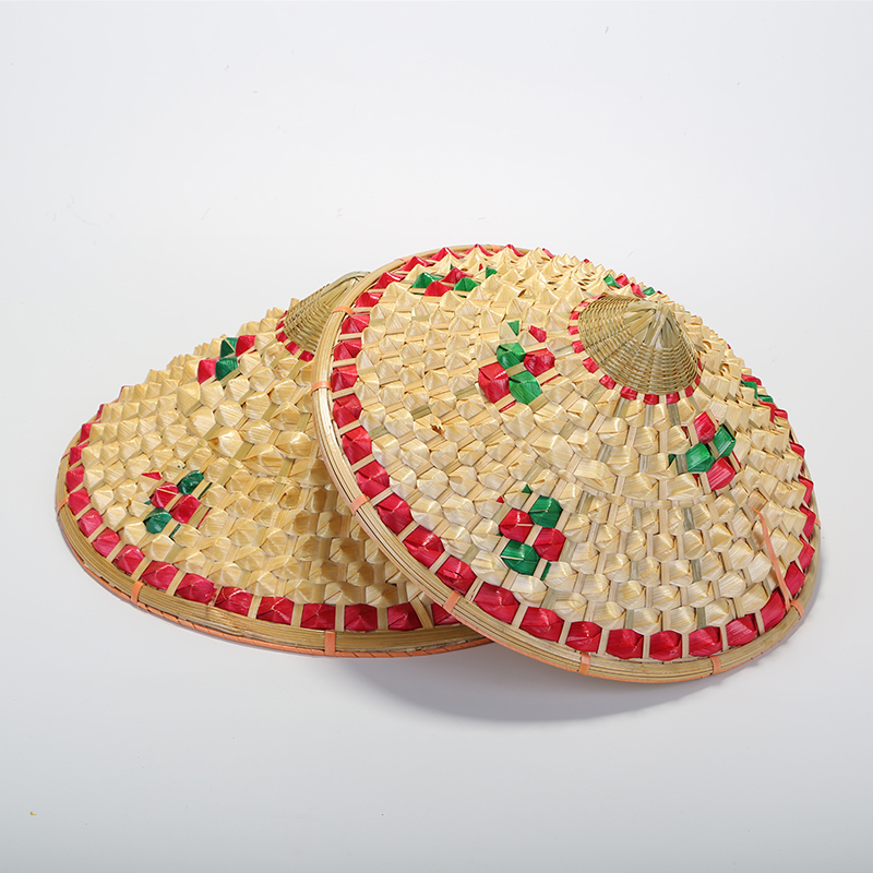 斗笠帽蓑衣斗笠竹编防雨草帽红军斗笠儿童侠客草帽镂空斗笠舞蹈 - 图0