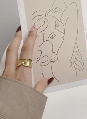 韩国原创设计网红个性S925纯银交叉式高贵轻奢百搭指环ins风手饰