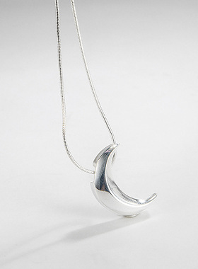 轻奢小众高级感S925纯银月牙项链韩版ins小众网红月亮吊坠锁骨链