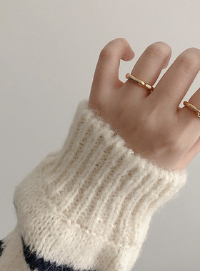 波浪纹细食指指环简约时尚ins潮设计感韩版S925纯银戒指工厂