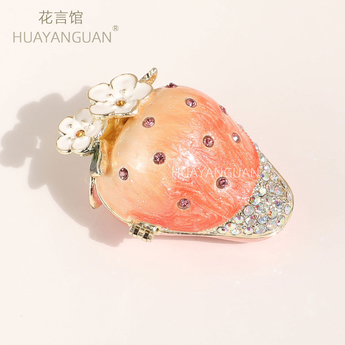 High-end enamel craft proposal jewelry strawberry ring box
