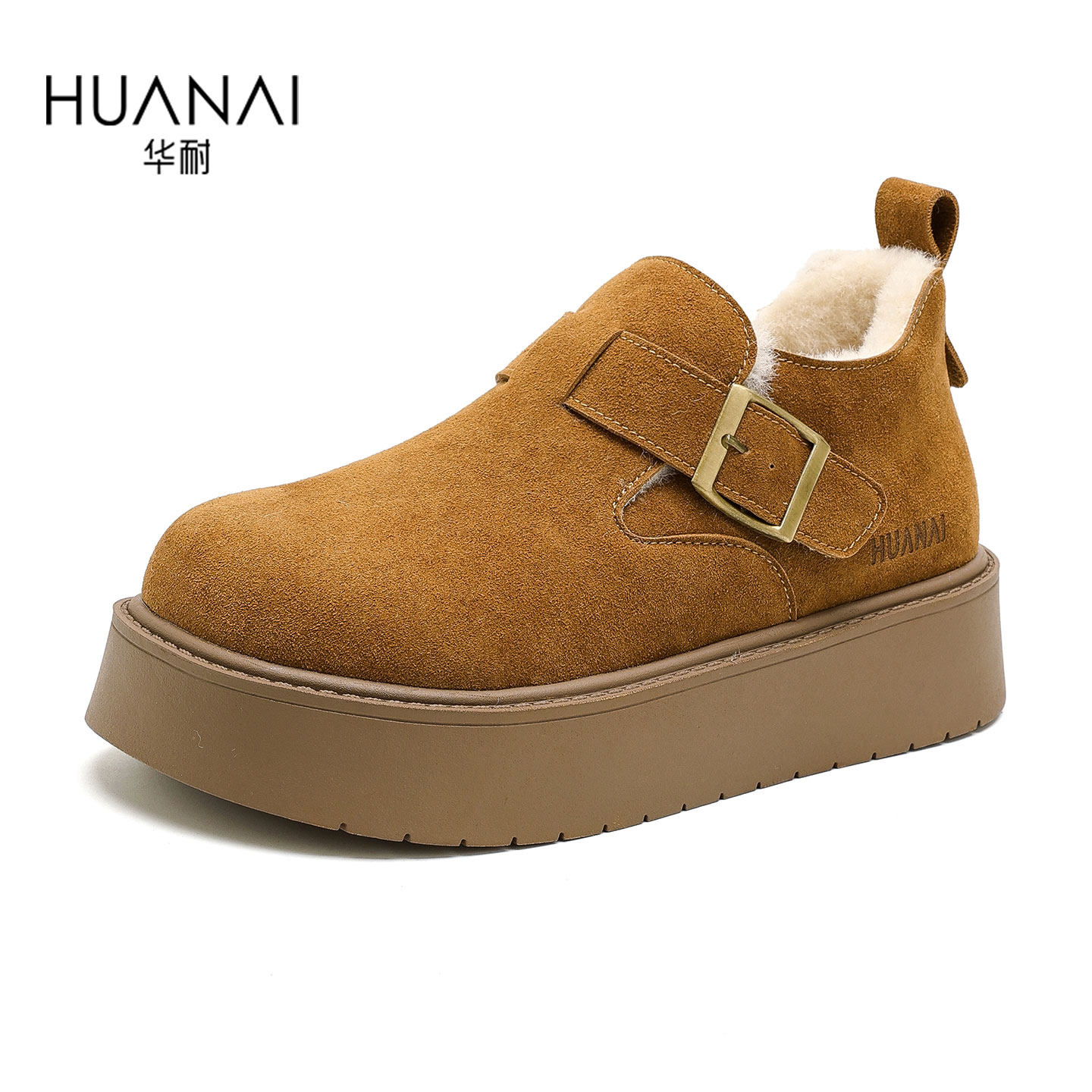 华耐厚底勃肯鞋女鞋子加绒保暖雪地靴2025新款冬季复古乐福鞋棉鞋,淘宝优惠券,粉丝福利购,淘宝优惠卷