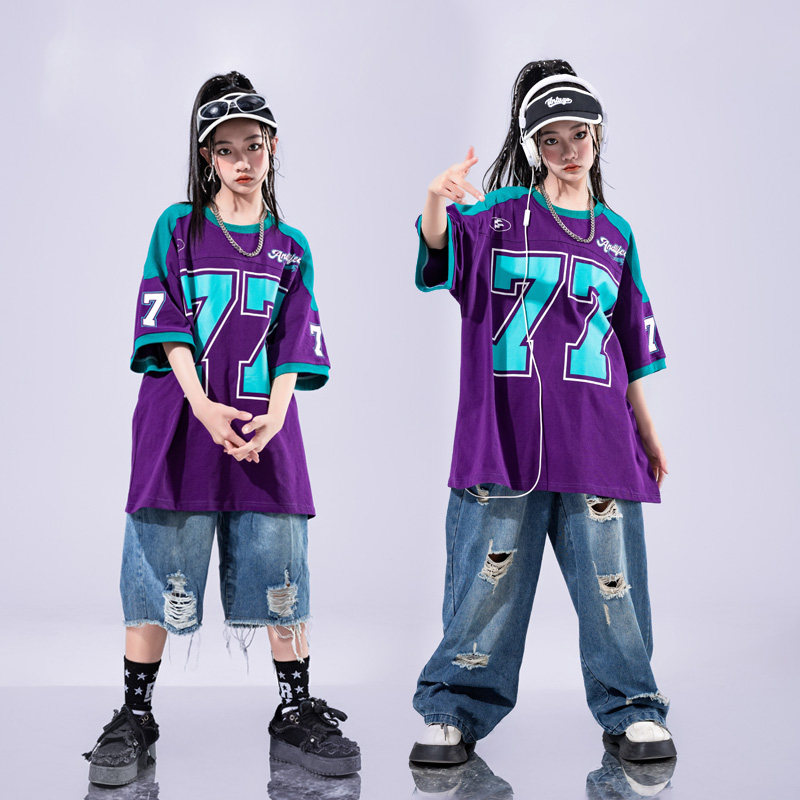 儿童街舞演出服男童嘻哈酷帅潮服破洞牛仔裤女童爵士舞少儿表演服,淘宝优惠券,粉丝福利购,淘宝优惠卷