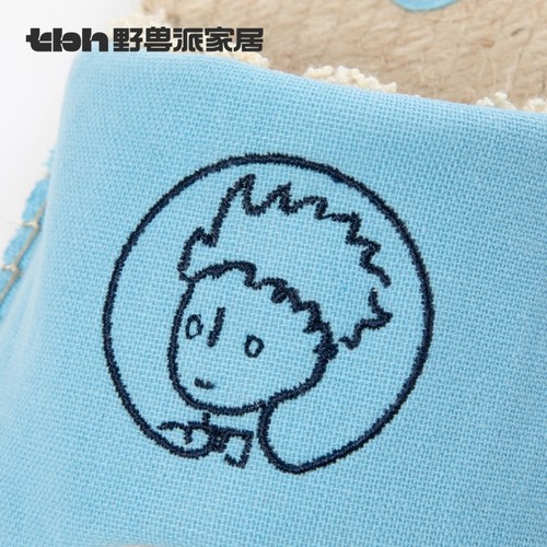 tbh野兽派家居小王子追星星麻底刺绣室内拖鞋夏季可外穿情侣凉拖 - 图1