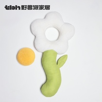 tbh wild beasts home holding pillows sofa livingroom One large flower strip sleeping pillow doll headboard leaning on pillows *