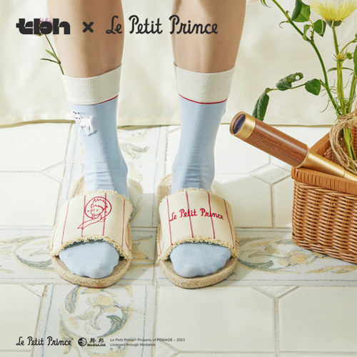 tbh野兽派家居小王子追星星麻底刺绣室内拖鞋夏季可外穿情侣凉拖 - 图0