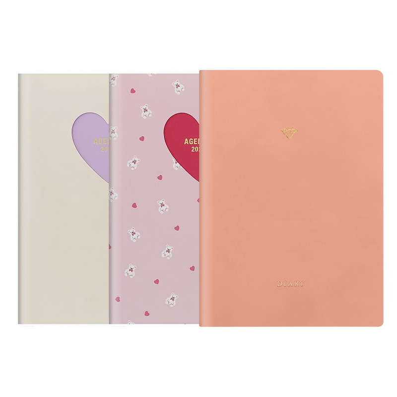 【特惠2折】MARKS 2022年手帐镂空桃心烫金钻石封面月记B6彩页收支管理记事本日程本学生通用少女简约 - 图0