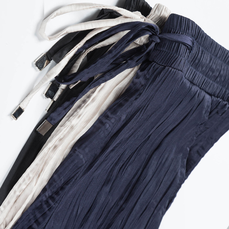 夏天宽松直筒夏裤三宅一生休闲裤 听己休闲裤