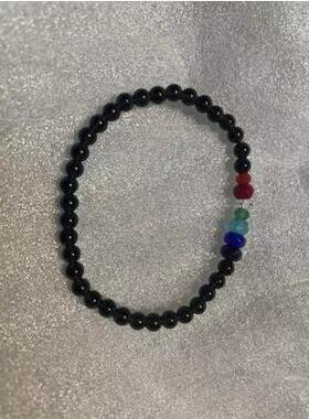 权志龙ins同款手链黑曜石多色珠手链