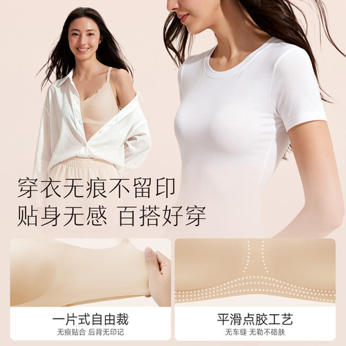 曼妮芬文胸无痕粉底液内衣女薄款舒适小胸软支撑胸罩无钢圈 - 图1