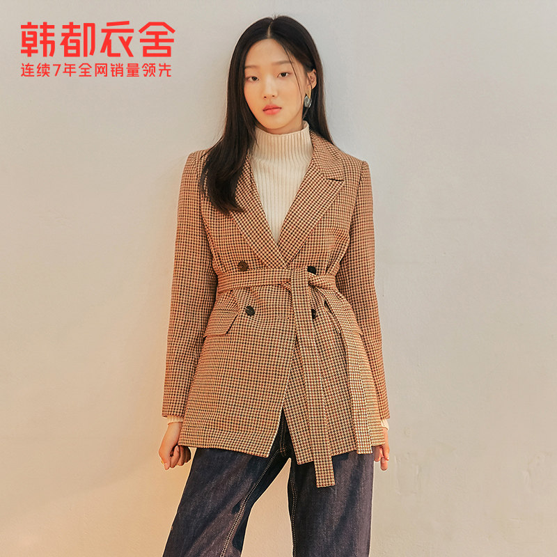 韩都衣舍outlets春季新款呢子大衣 韩都衣舍outlets店毛呢外套