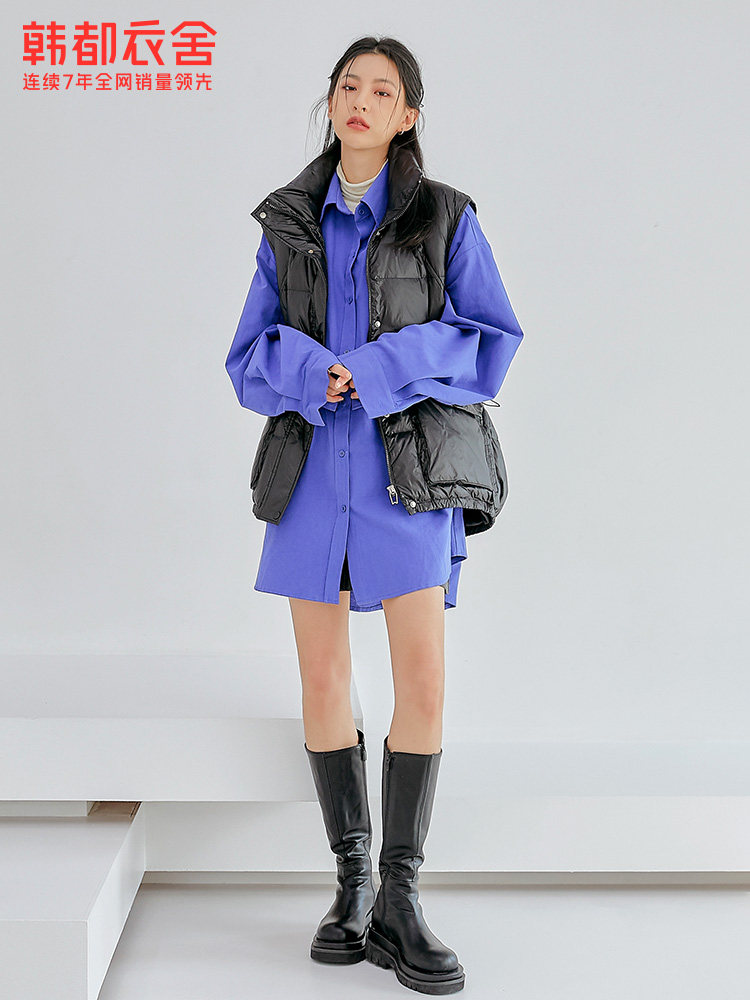 韩都衣舍outlets冬宽松羽绒马甲 韩都衣舍outlets店马夹