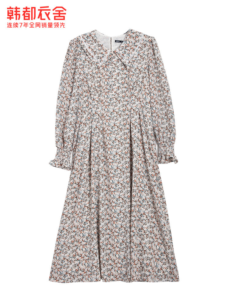 韩都衣舍outlets中长款碎花连衣裙 韩都衣舍outlets店连衣裙