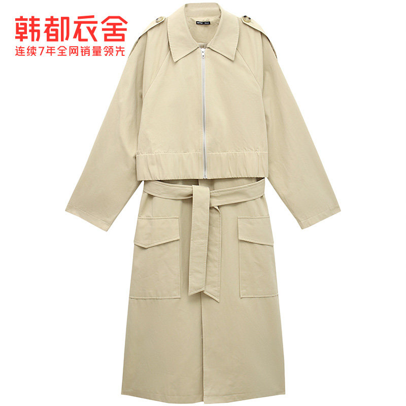 韩都衣舍outlets2020秋冬新款风衣 韩都衣舍outlets店风衣