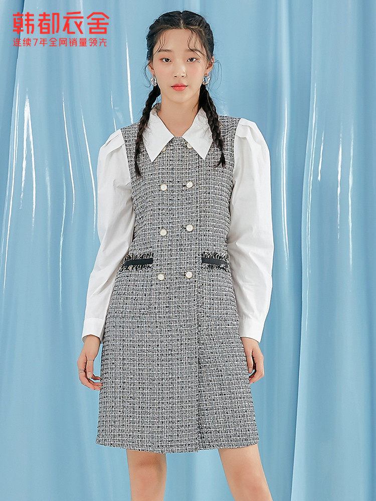 韩都衣舍outlets小个子显高衬衫裙 韩都衣舍outlets店连衣裙