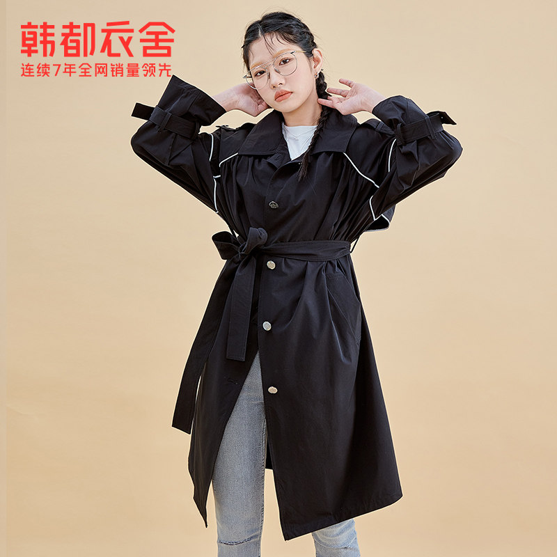 韩都衣舍outlets女2021新款风衣 韩都衣舍outlets店风衣