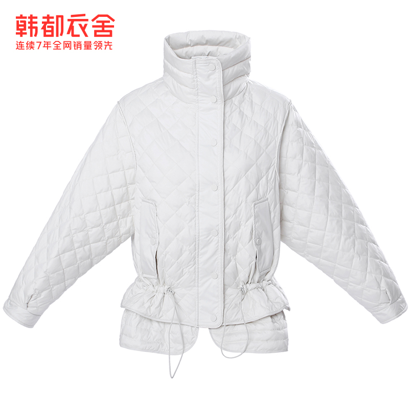 韓都衣舍outlets冬款保暖顯瘦菱格短款小個子白色羽絨服女_韓都衣舍outlets店_女裝_女士精品