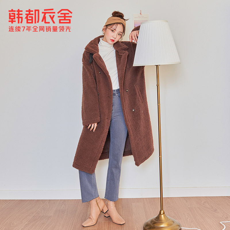 韩都衣舍outlets冬中长款仿女棉服 韩都衣舍outlets店棉衣/棉服