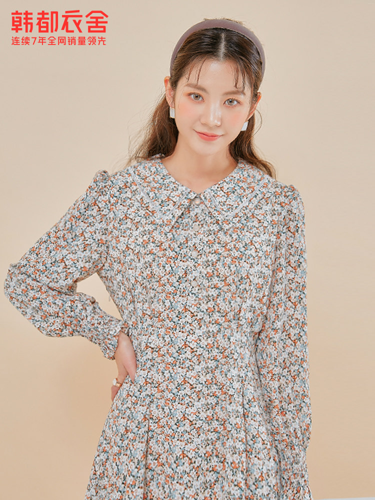 韩都衣舍outlets中长款碎花连衣裙 韩都衣舍outlets店连衣裙