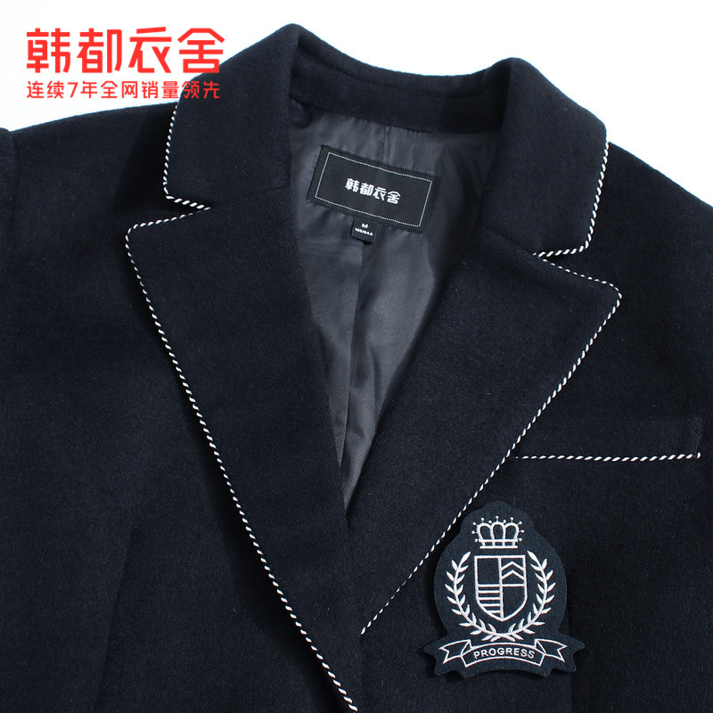 韩都衣舍outlets春款宽松休闲大衣 韩都衣舍outlets店毛呢外套