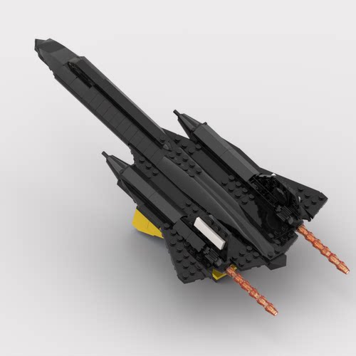 moc积木军事系列美国SR-71黑鸟高空高速侦察机儿童拼装带支架玩具 - 图2