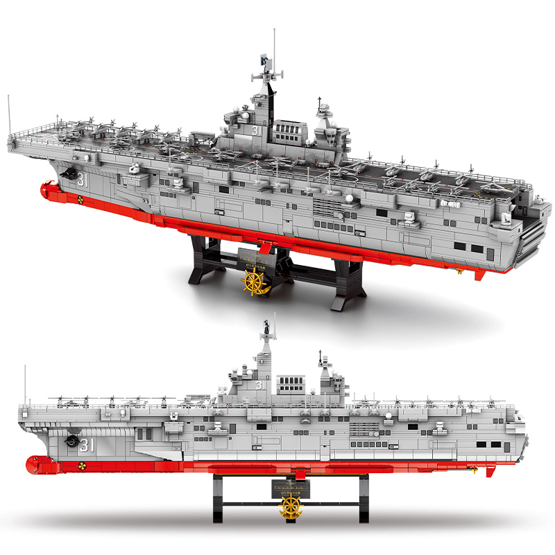 正版森宝积木海南舰航空母舰075两栖攻击舰202002拼装成年高难度
