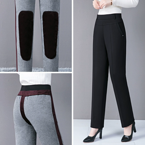 Бархатные штаны с пухом для матери, высокая талия, утиный пух, свободный прямой крой