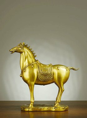 纯铜站马纯铜工艺品礼品家居摆件马到成功公室装饰品唐马