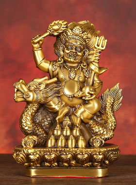 黄铜黄摆件黑白密宗佛像家居客厅办公室桌面装饰铜像